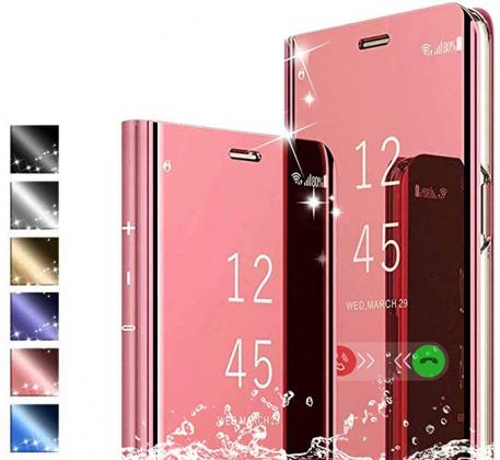 Samsung Galaxy A71 Clear View Wallet Case - Rose Gold Pink price in ireland