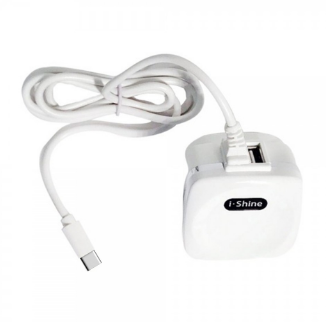 3.1 Amp iShine Smart Type C + USB Charger - White