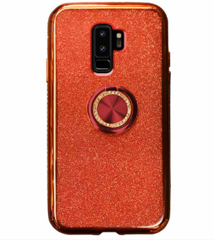 Compatible Glitter Gel Case With Finger Ring Holder For Samsung Galaxy S9 Plus
