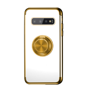 Plating Soft TPU Protective Phone Case With Ring Holder For Samsung Galaxy S10