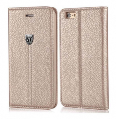 XUNDD Leather & TPU Cover Case with Stand and Wallet Design for iPhone 6S Gold: