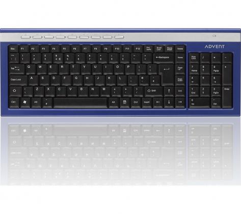 ADVENT AKBWLBL15 Wireless Keyboard - Blue & Silver