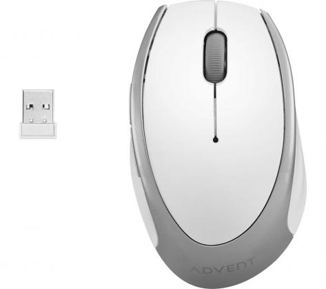 ADVENT AMWLWH19 Wireless Optical Mouse - White & Silver