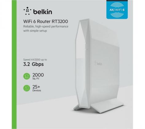 BELKIN RT3200-UK WiFi 6 Cable & Fibre Router - AX 3200, Dual-band