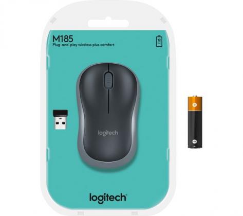 LOGITECH M185 Wireless Optical Mouse - Grey