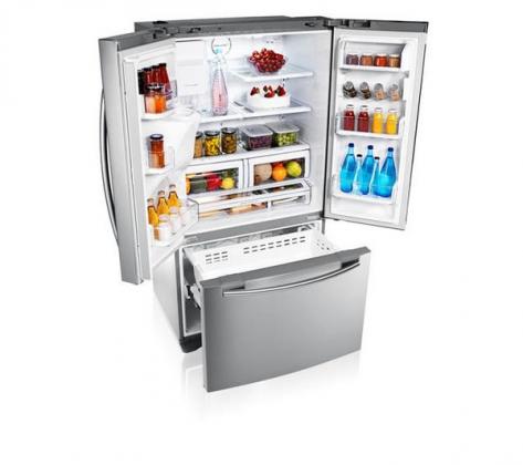 SAMSUNG RFG23UERS/EU American-Style Fridge Freezer - Real Stainless