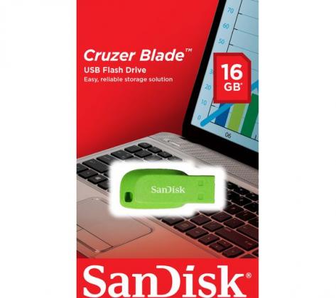 SANDISK Cruzer Blade USB 2.0 Memory Stick - 16 GB, Green