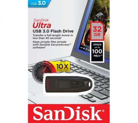 SANDISK Ultra USB 3.0 Memory Stick - 32 GB, Black