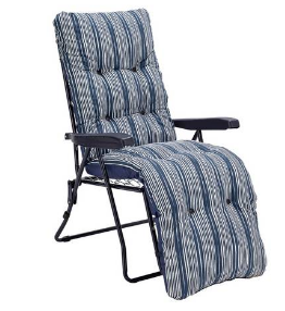 Argos Home Metal Folding Relaxer Chair - Coastal Stripe