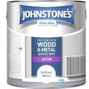Johnstone's Quick Dry Satin Paint 2.5L - Brilliant White