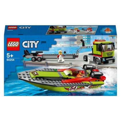 LEGO 60254 City Great Vehicles Race Boat Transporter Truck Toy
