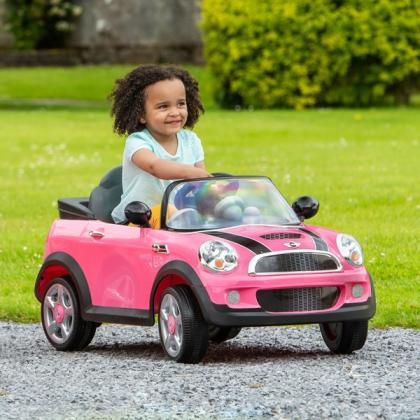 Pink Mini Cooper 6V Electric Ride On with Remote Control