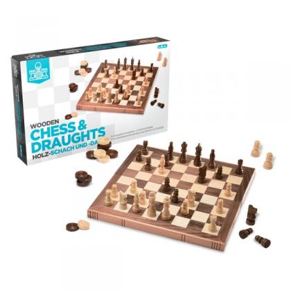 Wooden Chess and Draughts Set