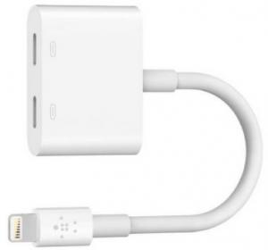 Belkin lightning Audio and Charge Adapter For iPhone - White