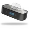 Time Curve Black Alarm Clock Radio with USB Charging
