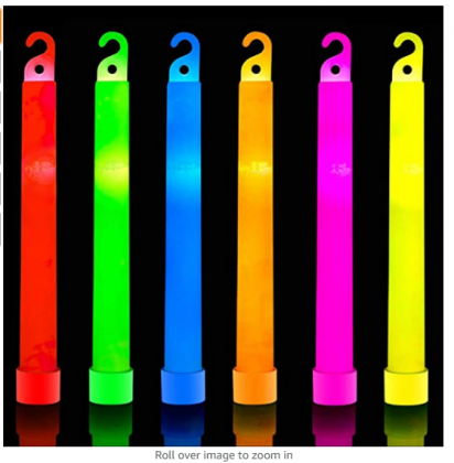 32 Ultra Bright 6 Inch Large Glow Sticks - Chem Light Sticks with 12 Hour Duration - Camping Glow Sticks - Glowsticks for Parties and Kids (Colorful)