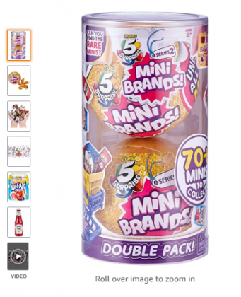 5 Surprise Mini Brands Mystery Capsule Real Miniature Brands Collectible Toy (2 Pack) (PVC Tube Packaging) by ZURU, Gold