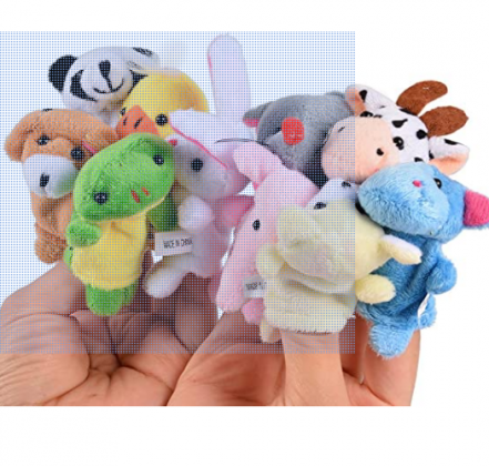 Acekid 10pcs Soft Plush Animal Finger Puppets Set Baby Story Time Velvet Animal Style for Toddlers (10pcs)