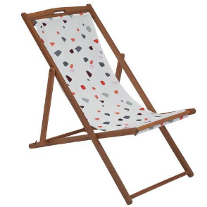 Argos Home Wooden Deck Chair - Terrazzo