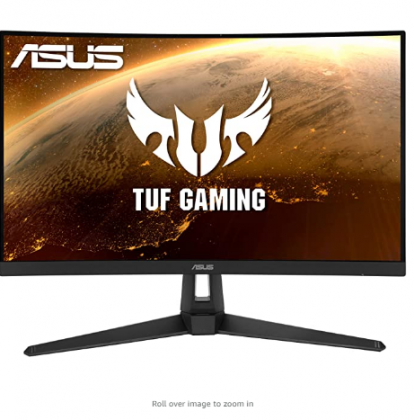 ASUS TUF Gaming VG27VH1B 27” Curved Monitor, 1080P Full HD, 165Hz (Supports 144Hz), Extreme Low Motion Blur, Adaptive-sync, FreeSync Premium, 1ms, Eye