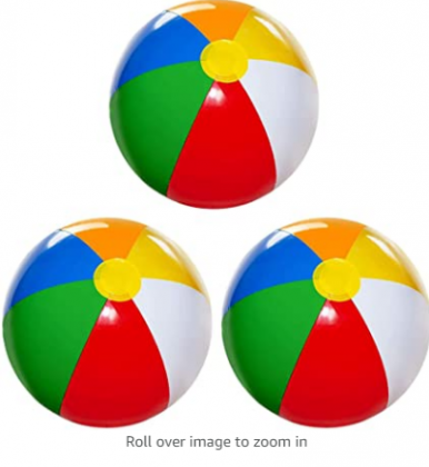 Beach Balls for Kids [3 Pack] Large 20 inch Inflatable Beach Ball, Rainbow Color - Pool Toys for Kids, Beach Toys, Summer Toys, Summer Birthday Party