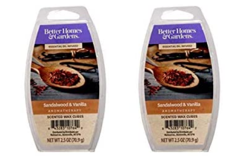 Better Homes and Gardens Sandalwood & Vanilla Essential Oil Infused Wax Cubes - 3-Pack