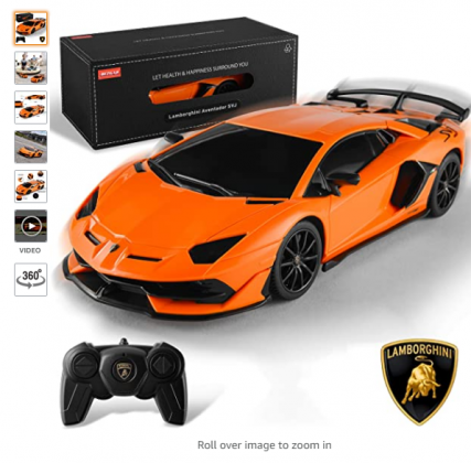BEZGAR Officially Licensed RC Series, 1:24 Scale Remote Control Car Lamborghini Aventador SVJ Electric Sport Racing Hobby Toy Car Model Vehicle for Bo