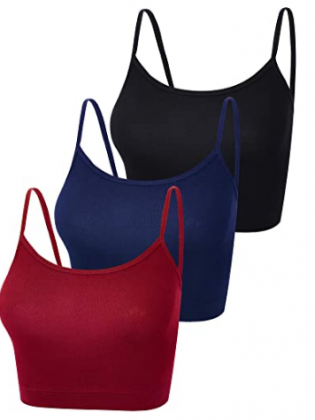 Boao 3 Pieces Spaghetti Strap Tank Camisole Top Crop Tank Top for Sports Yoga Sleeping