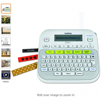 Brother P-Touch, PTD210, Easy-to-Use Label Maker, One-Touch Keys, Multiple Font Styles, 27 User-Friendly Templates, White