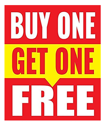 Buy One Get One Free Store Business Retail Sale Display Signs, 18