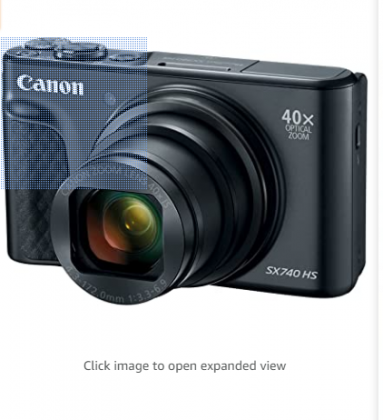 Canon PowerShot SX740 Digital Camera w/40x Optical Zoom & 3 Inch Tilt LCD - 4K VIdeo, Wi-Fi, NFC, Bluetooth Enabled (Black)