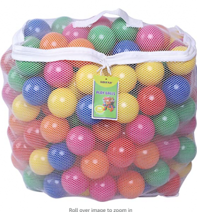 Click N' Play Pack of 200 Phthalate Free BPA Free Crush Proof Plastic Ball, Pit Balls - 6 Bright Colors in Reusable and Durable Storage Mesh Bag with