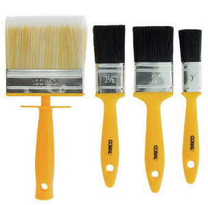 Coral Essentials Paint Brushes with Block - 4 Piece Set