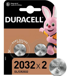Duracell 2032 Lithium Coin Battery (CR2032) - Pack of 2