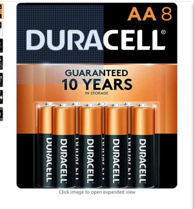 Duracell - CopperTop AA Alkaline Batteries - Long Lasting, All-Purpose Double A battery for Household and Business - 8 Count
