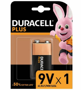 Duracell Plus Alkaline 9V Battery - Pack of 1