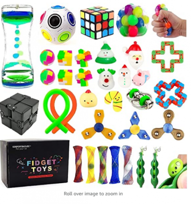 EDsportshouse 32 Pack Sensory Fidget Toys Set Stress Relief Kits for Kids Adults, Stocking Stuffers,School Classroom Rewards Carnival Party Treasure B