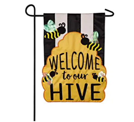Evergreen Flag Welcome to Our Hive Garden Applique Flag - 12.5 x 18 Inches Outdoor Decor for Homes and Gardens