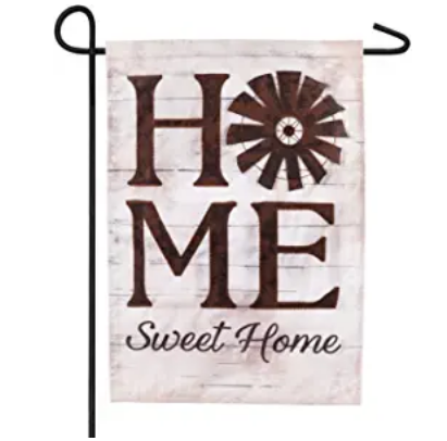 Evergreen Flag Windmill Home Sweet Home Linen Garden Flag - 12.5 x 18 Inches Outdoor Decor for Homes and Gardens