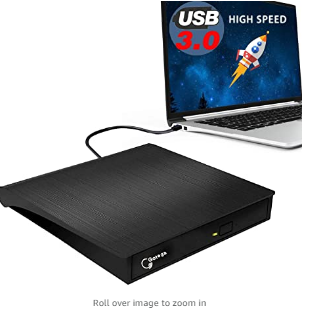 External DVD Drive, USB 3.0 Portable CD/DVD+/-RW Drive/DVD Player for Laptop CD ROM Burner Compatible with Laptop Desktop PC Windows Linux OS Apple Ma