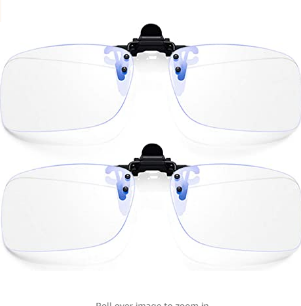 Flip-up Clip On Blue Light Blocking Glasses for Prescription Glasses Unisex Anti Blue-Ray Glasses for Eye Protection (2PCS)