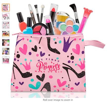 FoxPrint My First Princess Make Up Kit - 12 Pc Kids Makeup Set Washable Makeup For Girls These Makeup Toys for Girls Include All Your Princess Needs T
