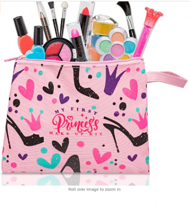 FoxPrint My First Princess Make Up Kit - 12 Pc Kids Makeup Set Washable Makeup For Girls These Makeup Toys for Girls Include All Your Princess Needs T