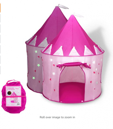 Foxprint Princess Castle Play Tent With Glow In The Dark Stars, Conveniently Folds In To A Carrying Case, Your Kids Will Enjoy This Foldable Pop Up Pi
