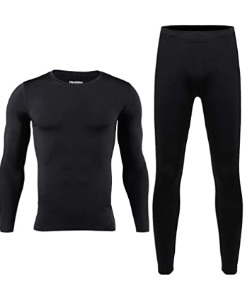 HEROBIKER Mens Thermal Underwear Set Skiing Winter Warm Base Layers Tight Long Johns Top and Bottom Set with Fleece Lined