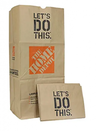 Home Depot Heavy Duty Brown Paper 30 Gallon Lawn and Refuse Bags for Home and Garden (70 Lawn Bags)