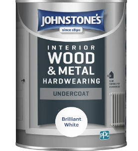 Johnstones Hardwearing Undercoat Paint 1.25L Brilliant White