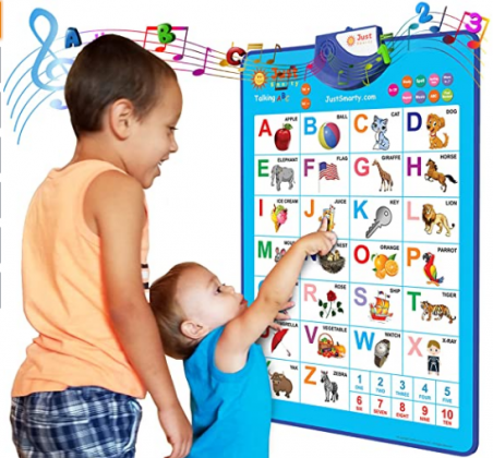 Just Smarty Electronic Interactive Alphabet Wall Chart, Talking ABC & 123s & Music Poster, Best Educational Toy for Toddler. Kids Fun Learning at Dayc