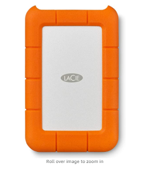 LaCie (LAC9000633) Rugged Mini 4TB External Hard Drive Portable HDD – USB 3.0 USB 2.0 Compatible, Drop Shock Dust Rain Resistant Shuttle Drive, For Ma