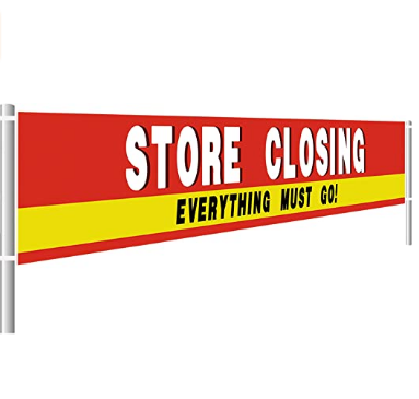 Large Store Closing Sign Banner, Everything Must GO Advertising Banner, Retail Store Shop Business Sign, Going Out of Business (9.8 x 1.6 feet)